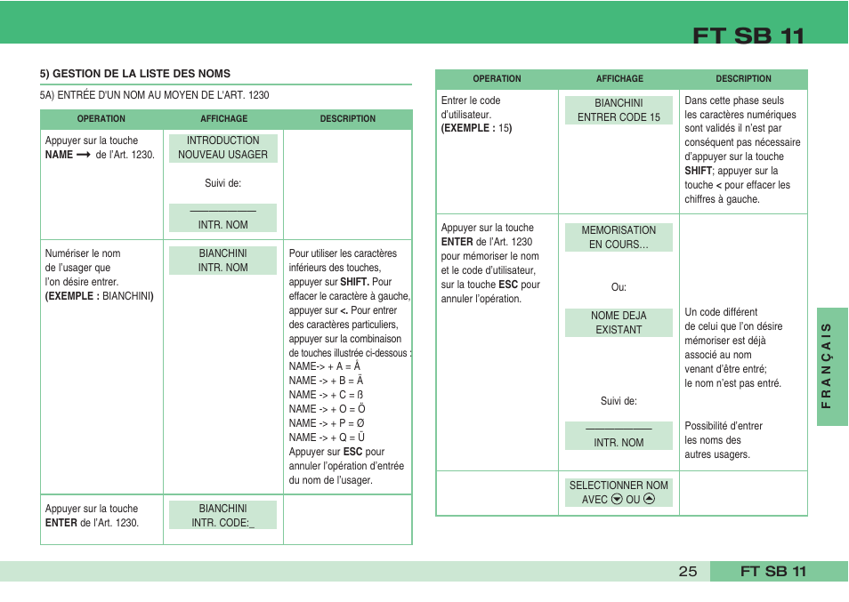 Ft sb 11 | Comelit FT SB 11 User Manual | Page 27 / 40