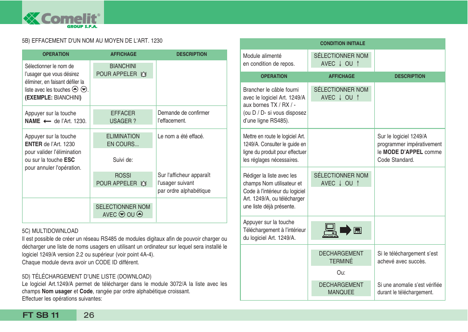 Ft sb 11 26 | Comelit FT SB 11 User Manual | Page 28 / 40