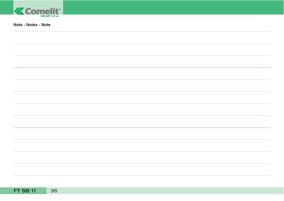 Comelit FT SB 11 User Manual | Page 38 / 40