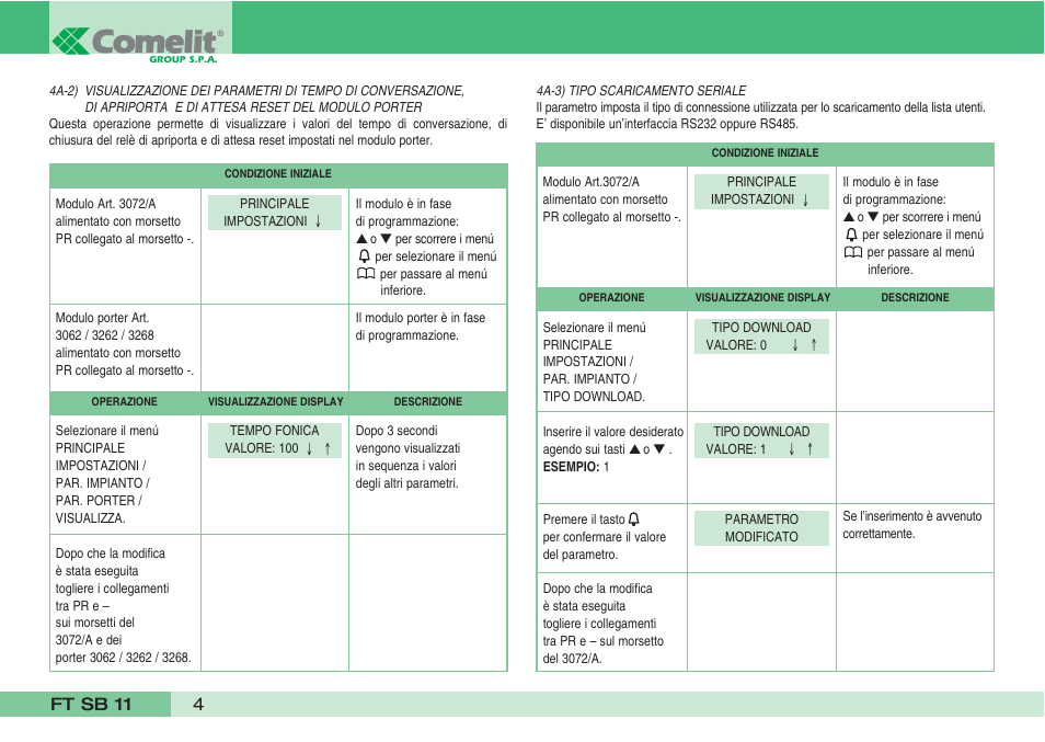 Comelit FT SB 11 User Manual | Page 6 / 40