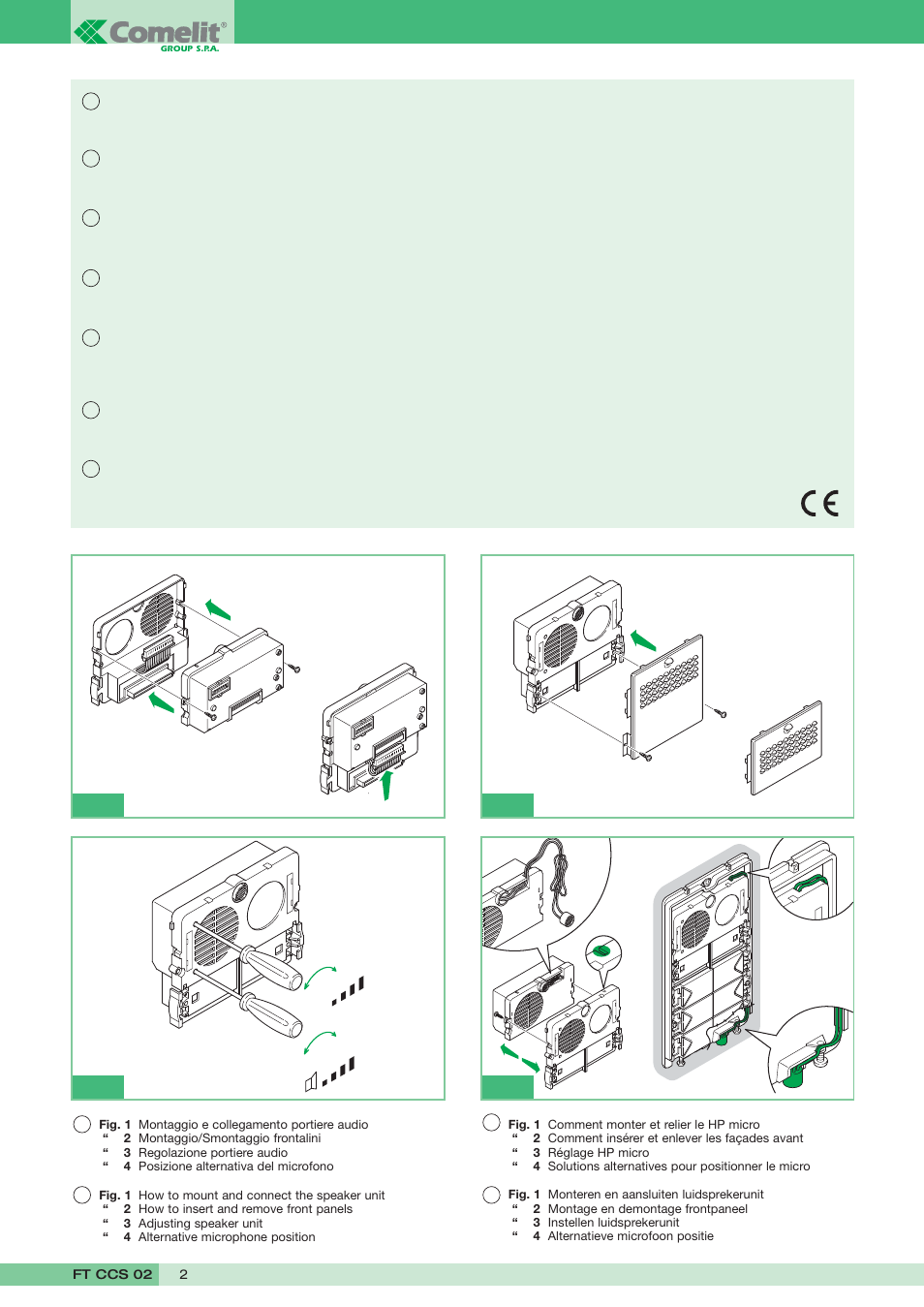 Comelit FT CCS 02 User Manual | Page 2 / 4