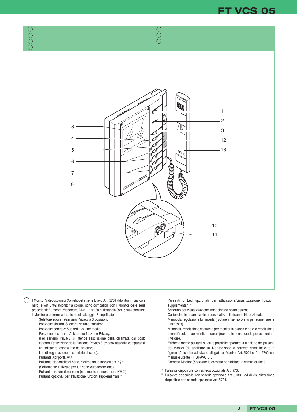 Ft vcs 05 | Comelit FT VCS 05 User Manual | Page 3 / 12