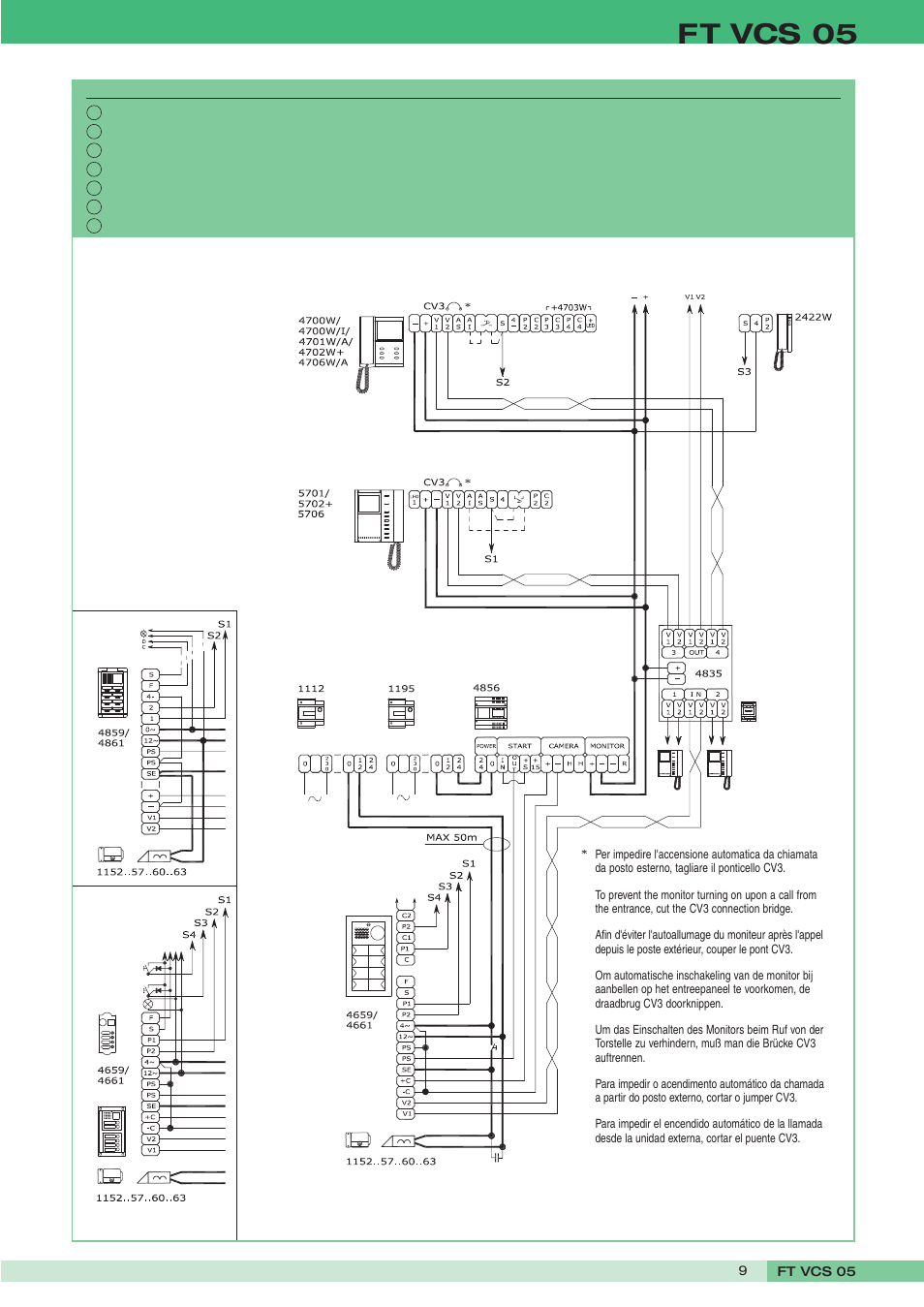 Ft vcs 05 | Comelit FT VCS 05 User Manual | Page 9 / 12