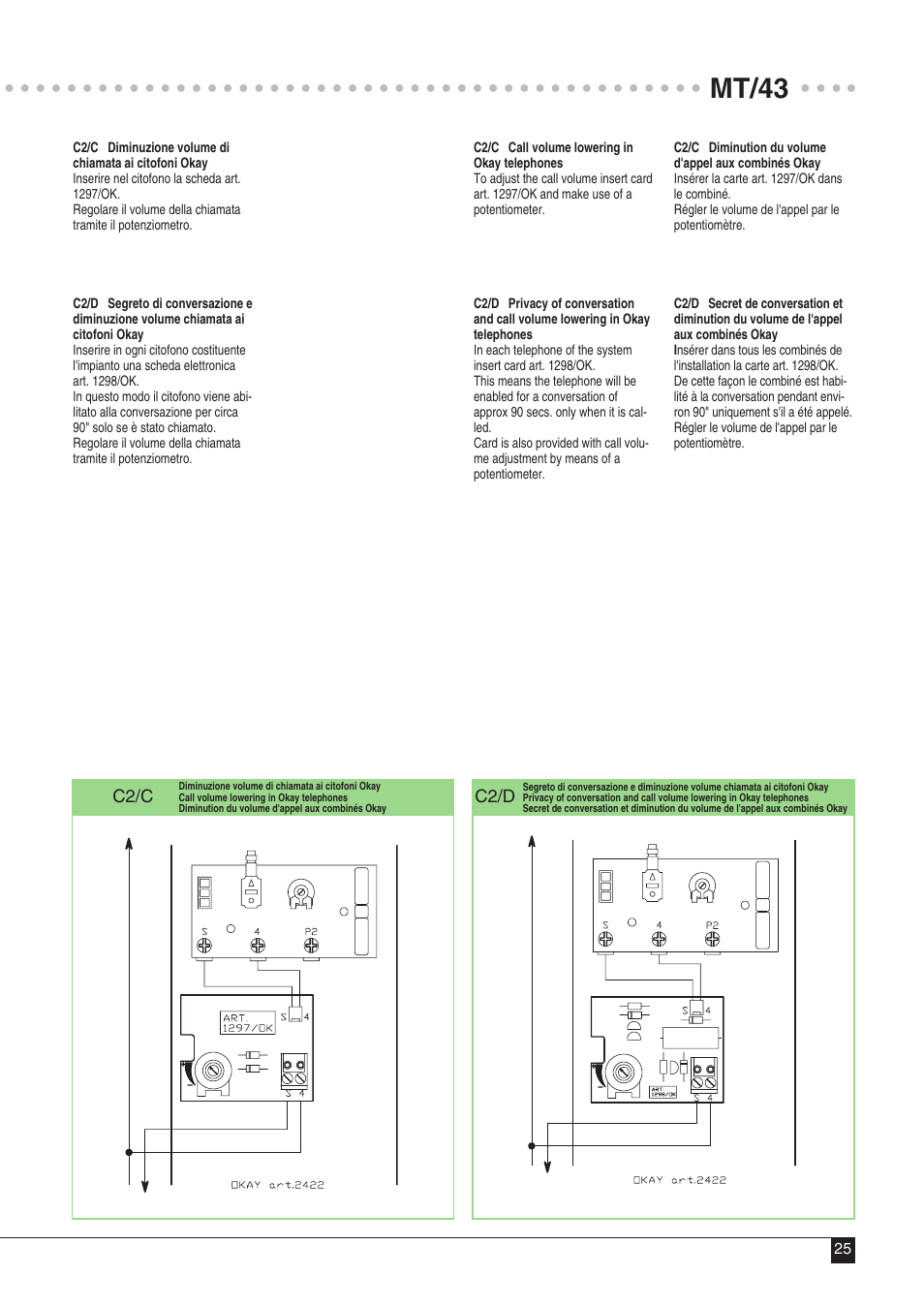 Mt/43 | Comelit MT 43 User Manual | Page 26 / 42