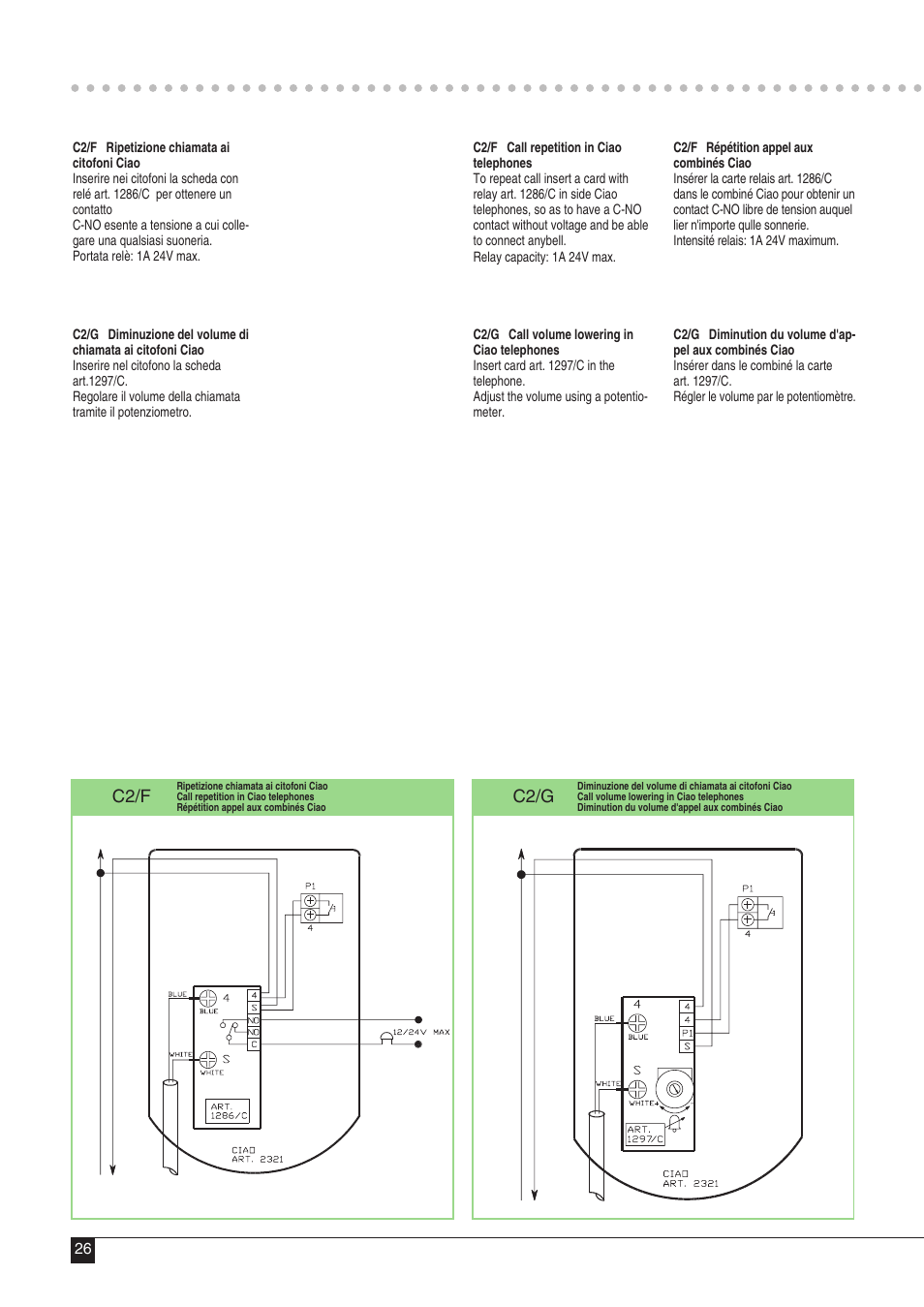 C2/f c2/g | Comelit MT 43 User Manual | Page 27 / 42