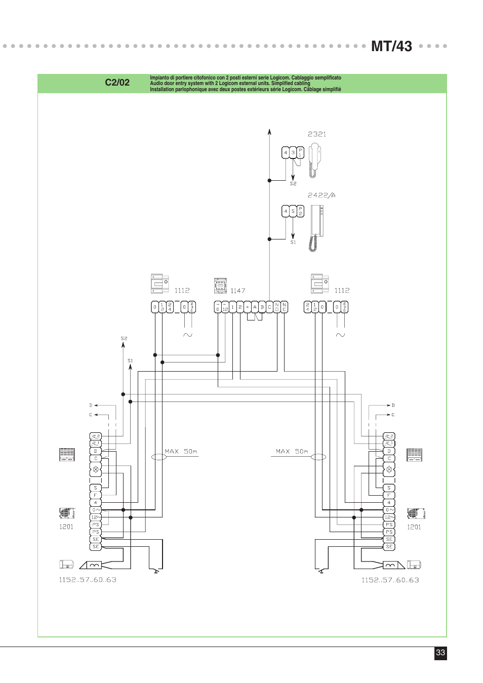 Mt/43 | Comelit MT 43 User Manual | Page 34 / 42