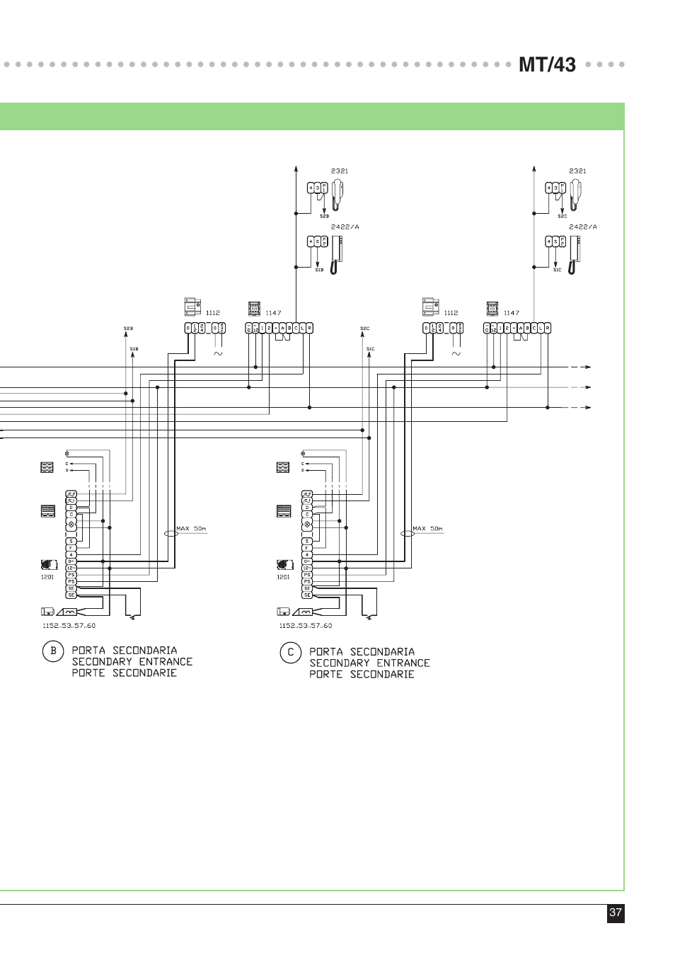 Mt/43 | Comelit MT 43 User Manual | Page 38 / 42