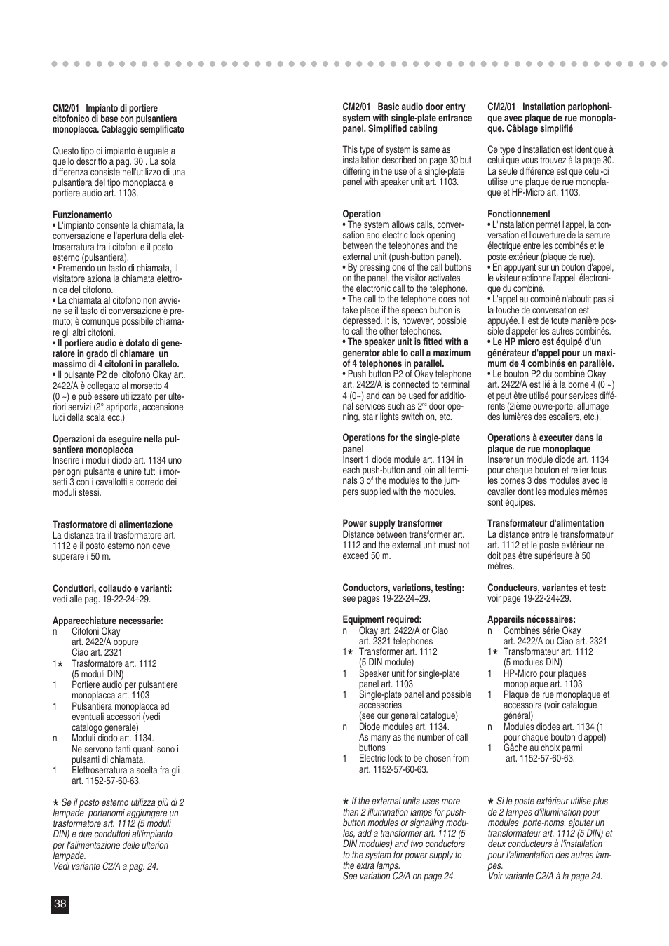 Comelit MT 43 User Manual | Page 39 / 42