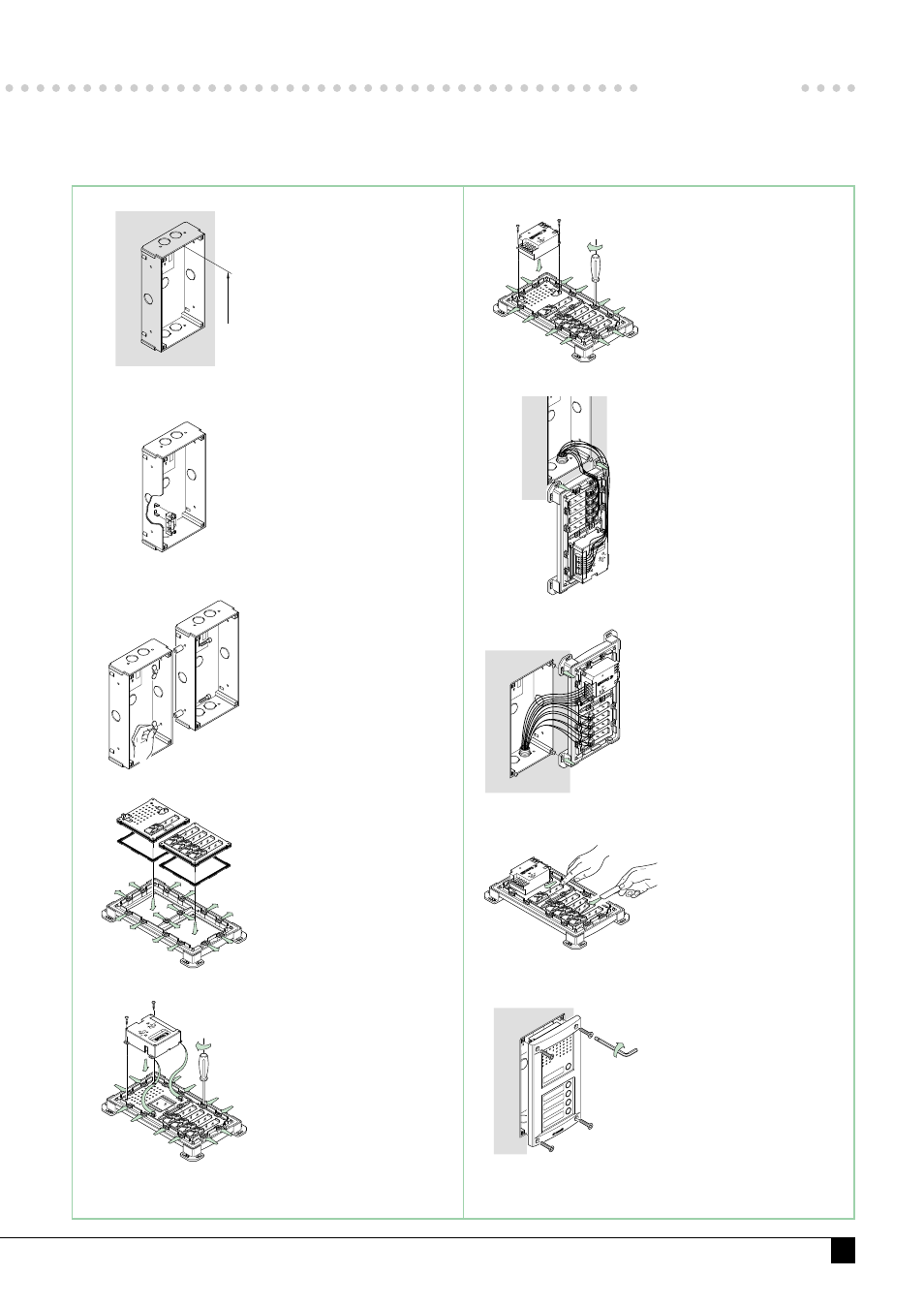 Mt/vcs/01, Assemblaggio e installazione pulsantiera vandalcom | Comelit MT VCS 01 User Manual | Page 24 / 49