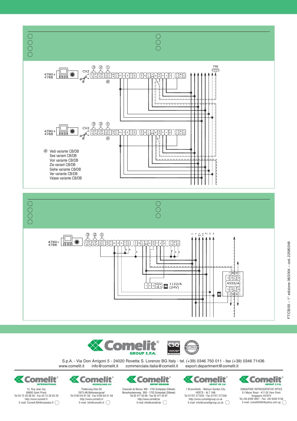 Comelit FT CB 05 User Manual | Page 12 / 12