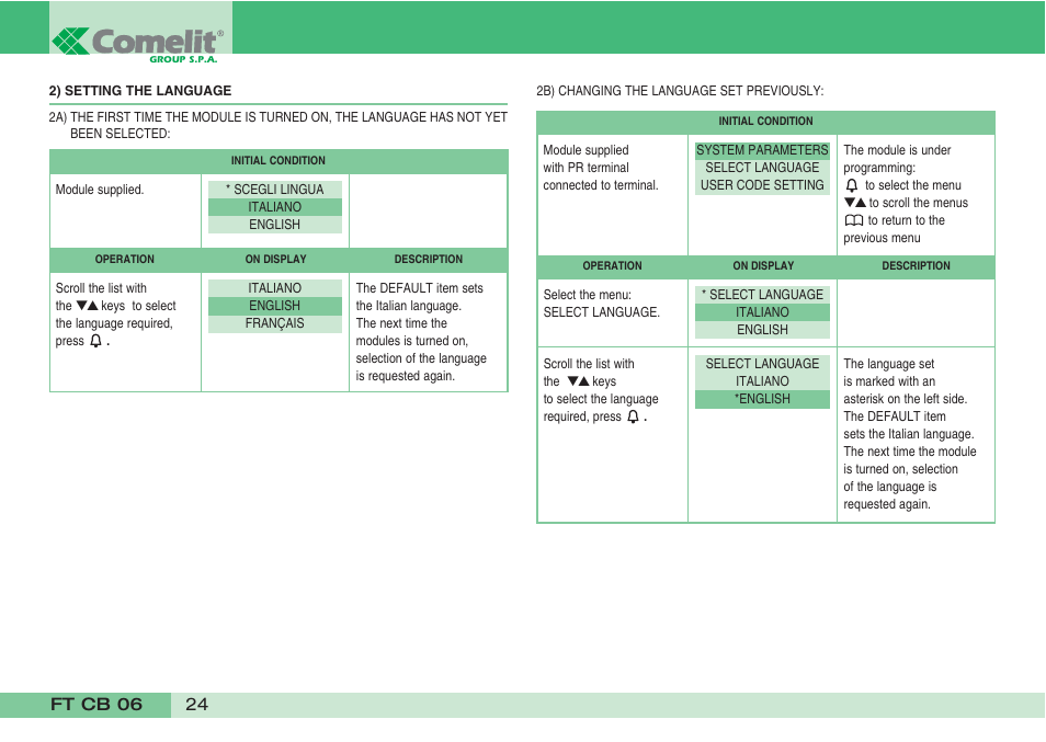 Comelit FT CB 06 User Manual | Page 26 / 72