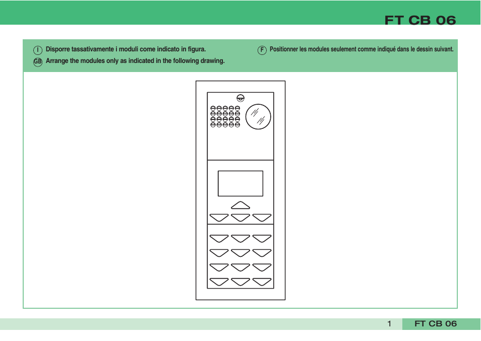 Ft cb 06 | Comelit FT CB 06 User Manual | Page 3 / 72