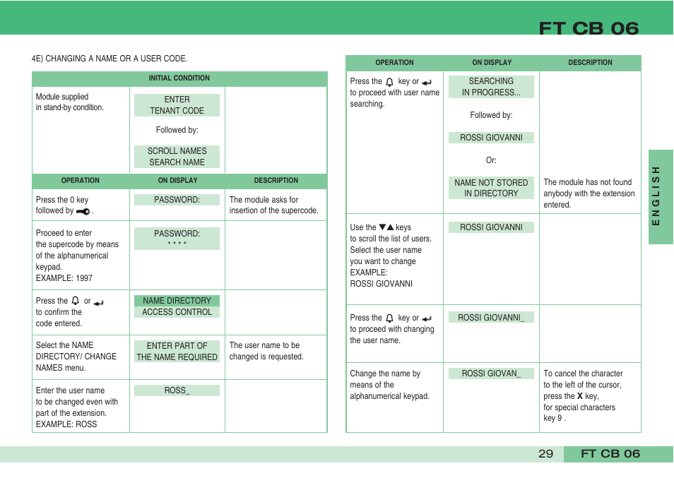 Ft cb 06 | Comelit FT CB 06 User Manual | Page 31 / 72