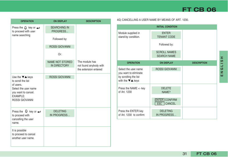 Ft cb 06 | Comelit FT CB 06 User Manual | Page 33 / 72