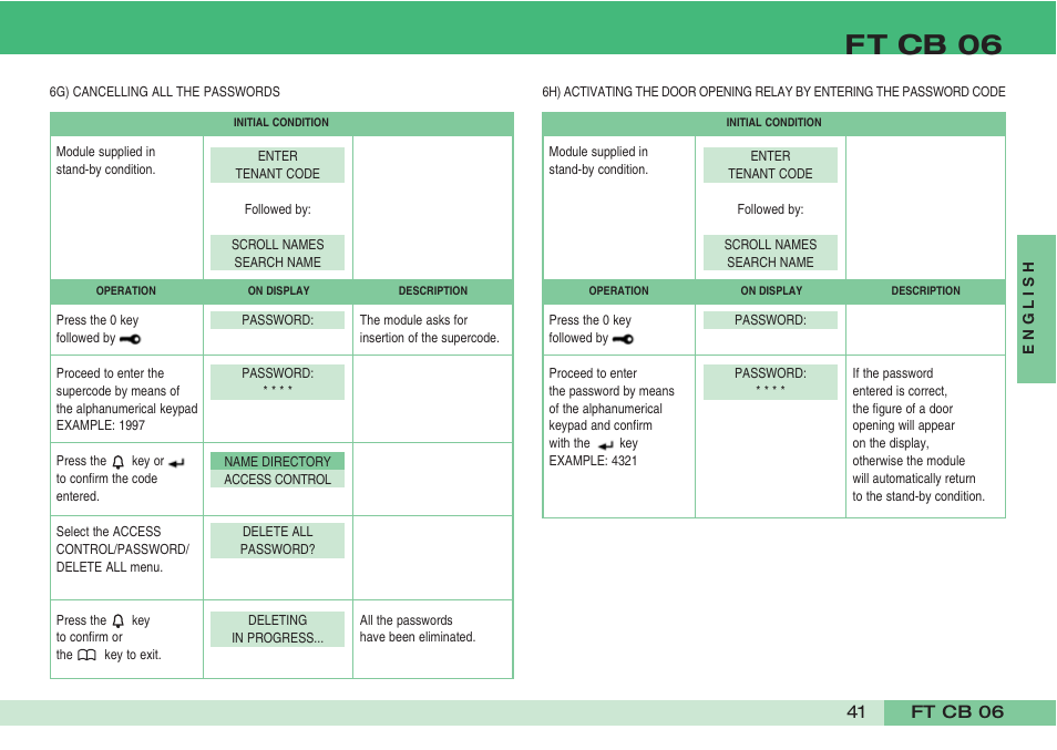 Ft cb 06 | Comelit FT CB 06 User Manual | Page 43 / 72