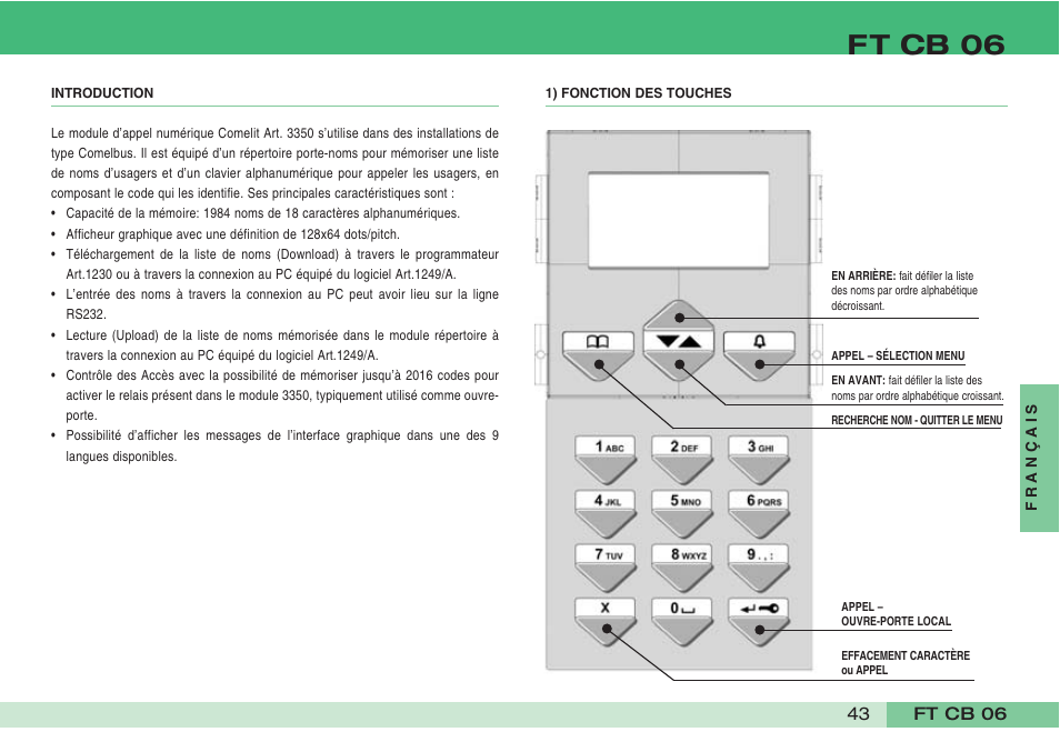 Ft cb 06 | Comelit FT CB 06 User Manual | Page 45 / 72