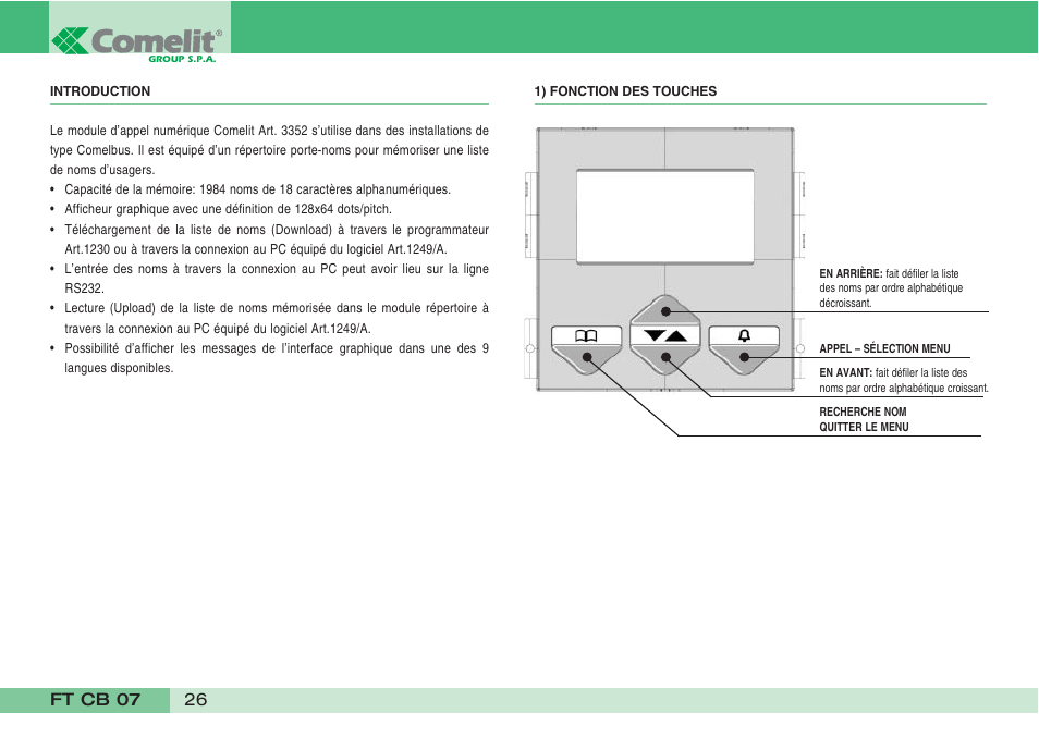 Comelit FT CB 07 User Manual | Page 28 / 44