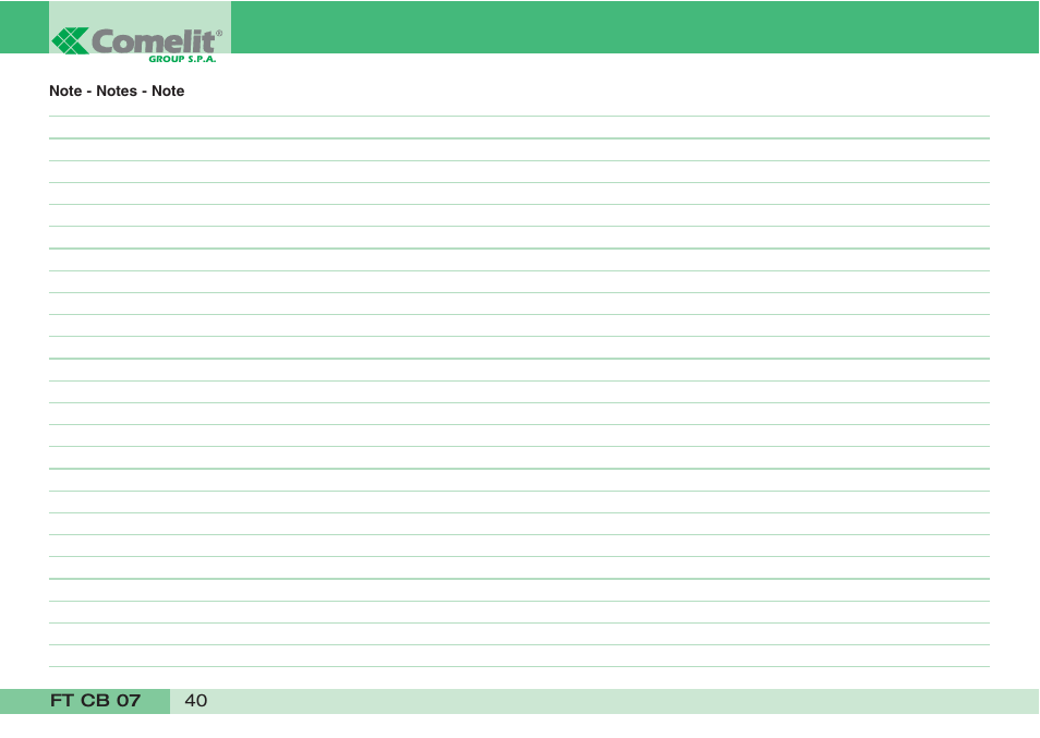 Comelit FT CB 07 User Manual | Page 42 / 44