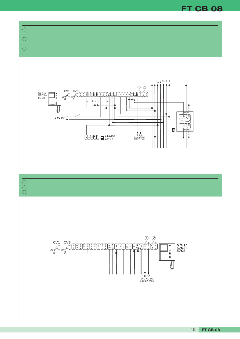 Ft cb 08 | Comelit FT CB 08 User Manual | Page 13 / 16