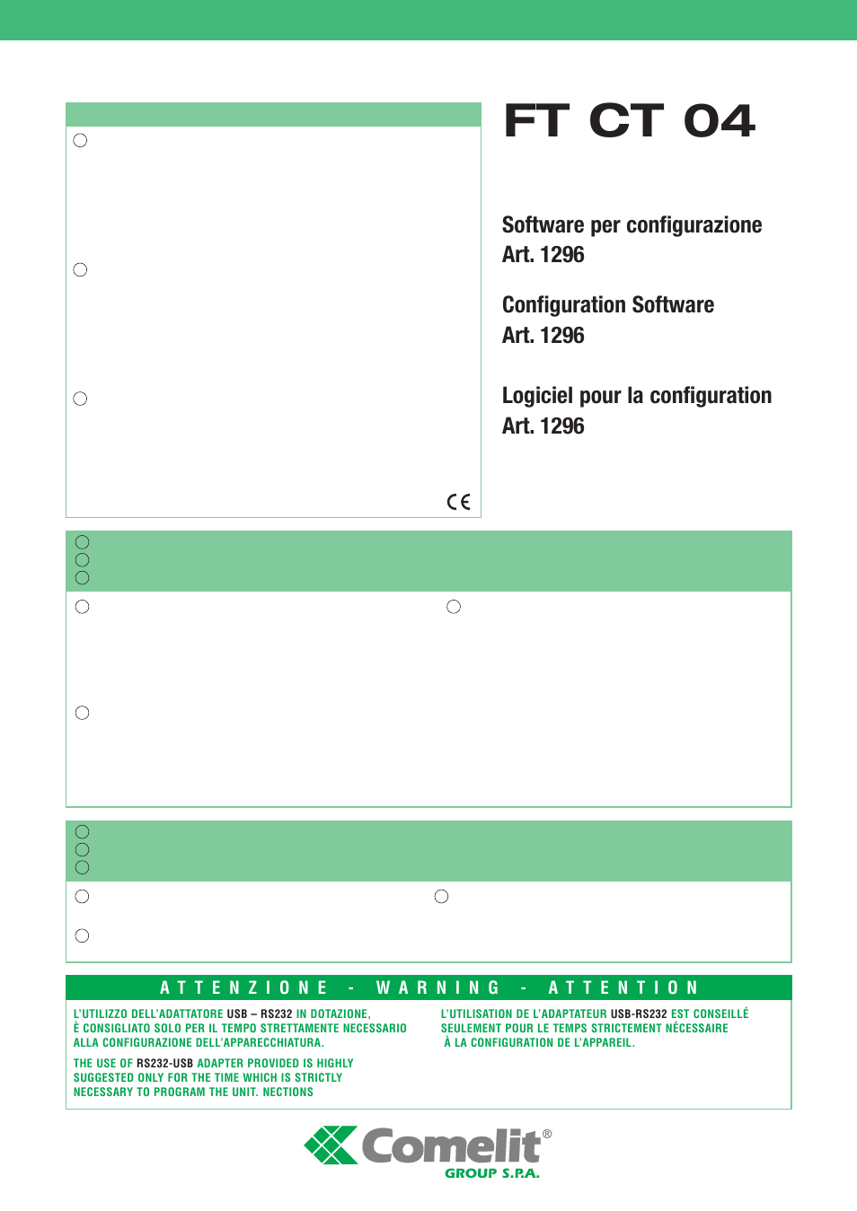 Comelit FT CT 04 User Manual | 2 pages