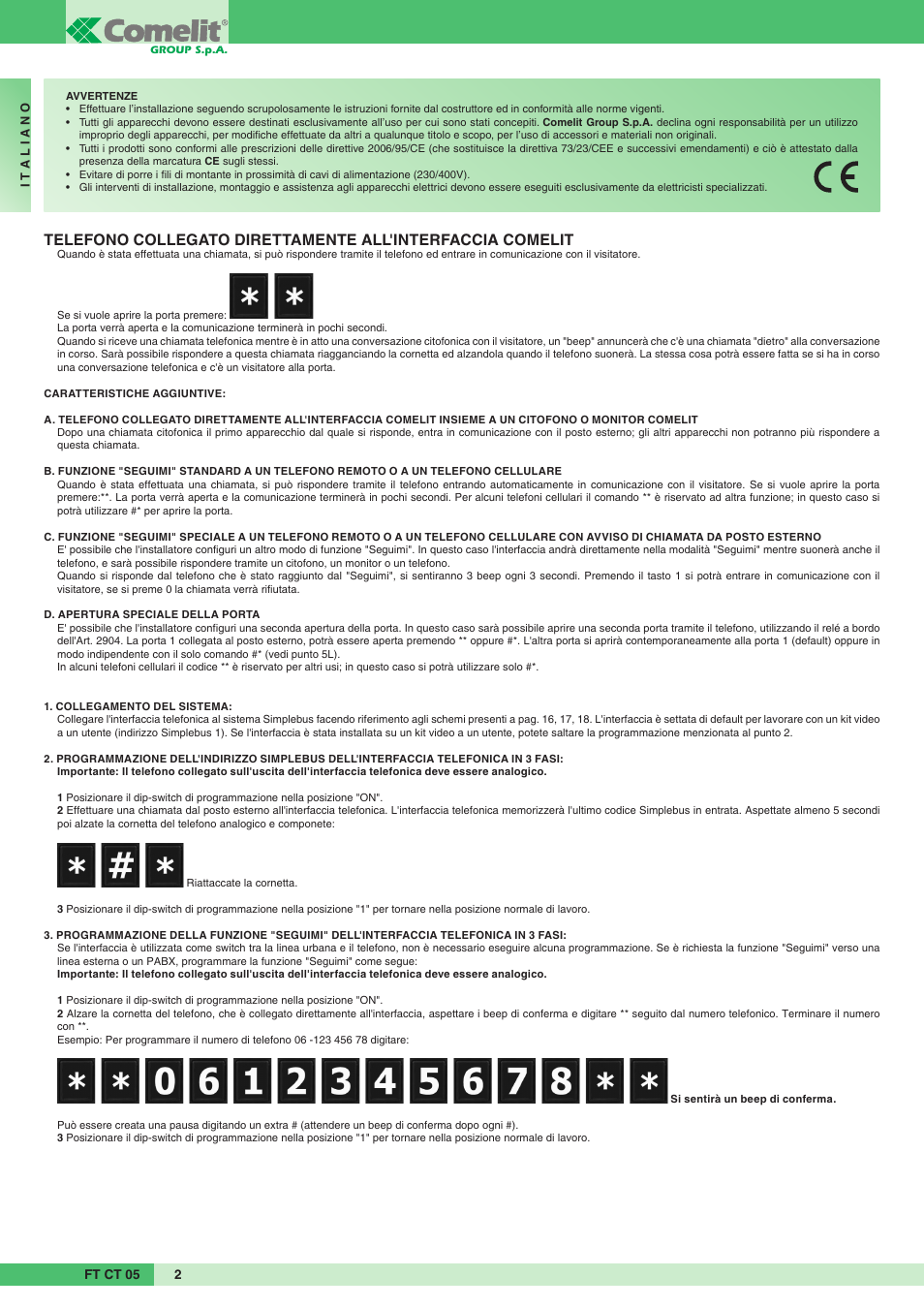 Comelit FT CT 05 User Manual | Page 2 / 20