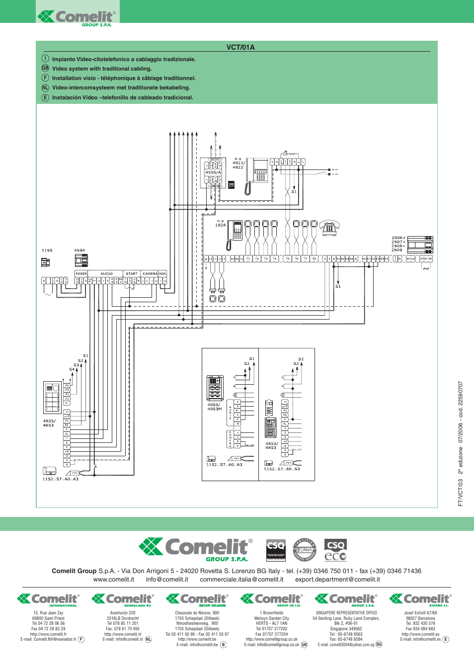 Vct/01a | Comelit FT VCT 03 User Manual | Page 4 / 4