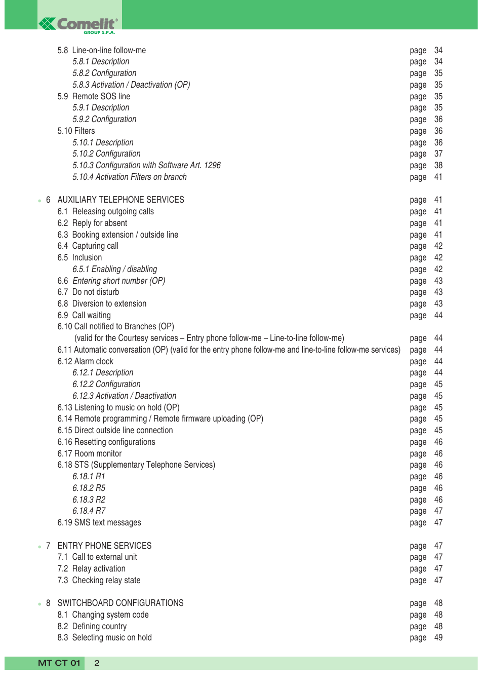 Comelit MT CT 01 User Manual | Page 3 / 86