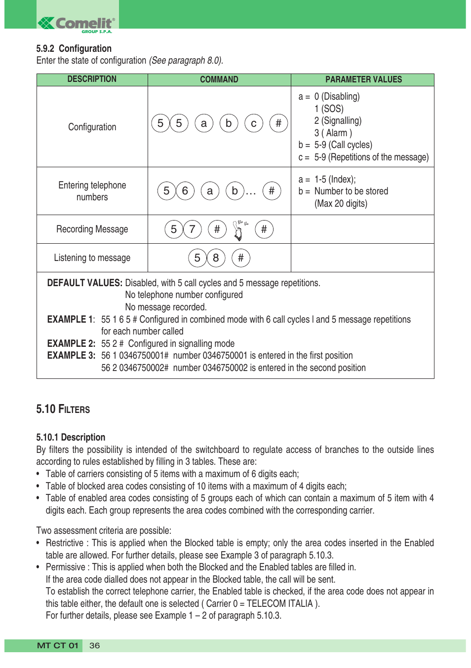 10 f | Comelit MT CT 01 User Manual | Page 37 / 86