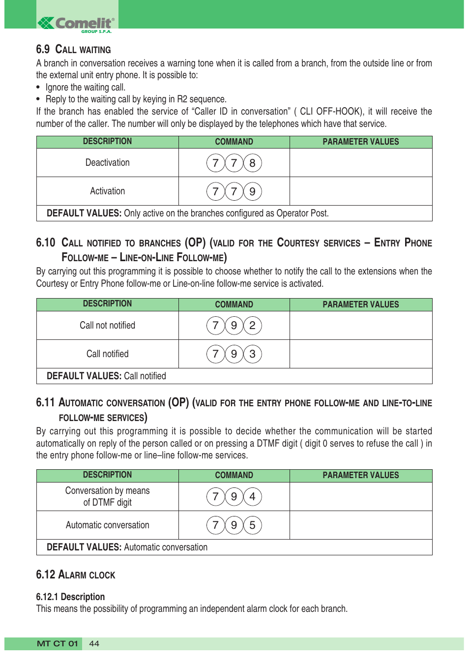 10 c, 11 a, 12 a | Comelit MT CT 01 User Manual | Page 45 / 86