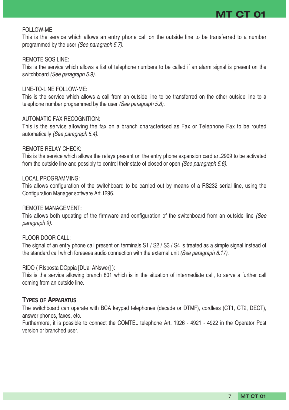 Mt ct 01 | Comelit MT CT 01 User Manual | Page 8 / 86