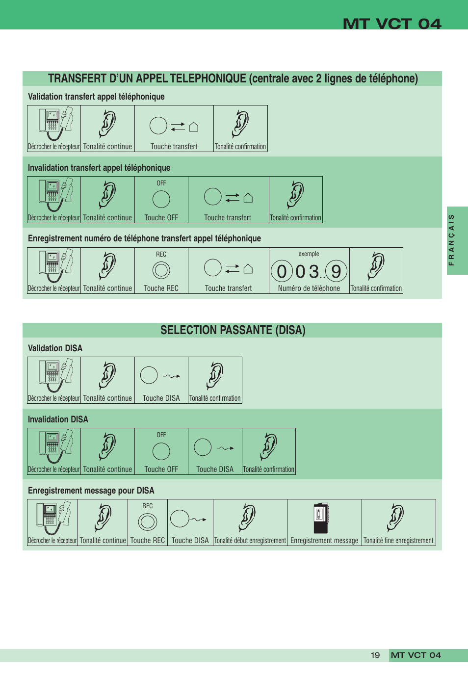 Mt vct 04, Selection passante (disa) | Comelit MT VCT 04 User Manual | Page 19 / 32