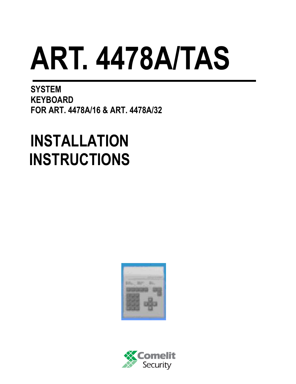 Comelit MT 4478A TAS User Manual | 13 pages