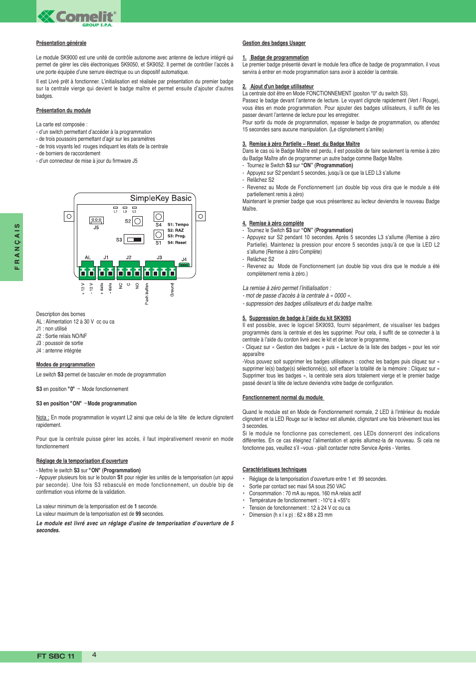 Comelit FT SK9000 User Manual | Page 4 / 12