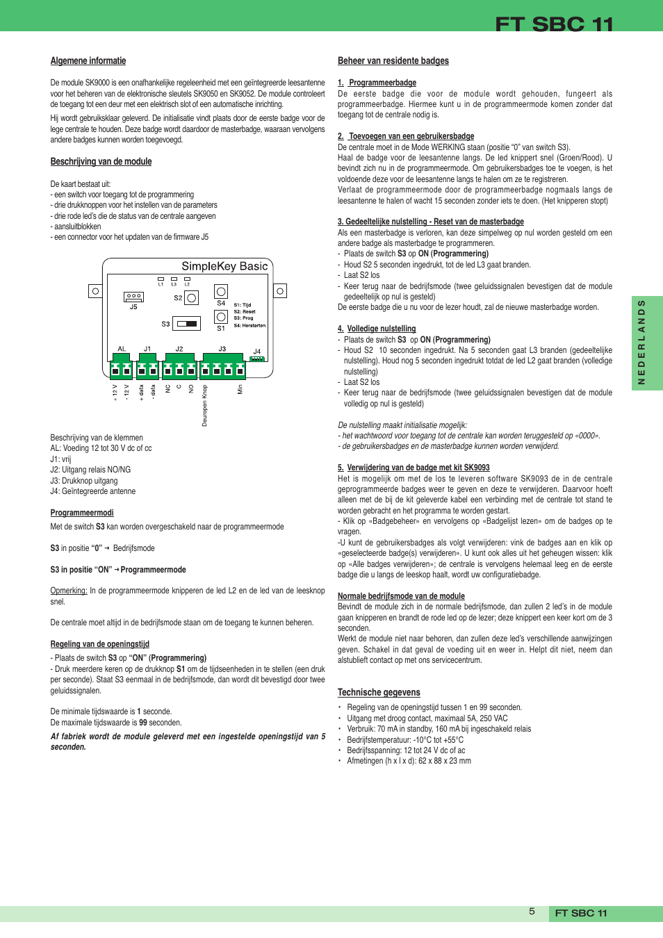 Ft sbc 11 | Comelit FT SK9000 User Manual | Page 5 / 12