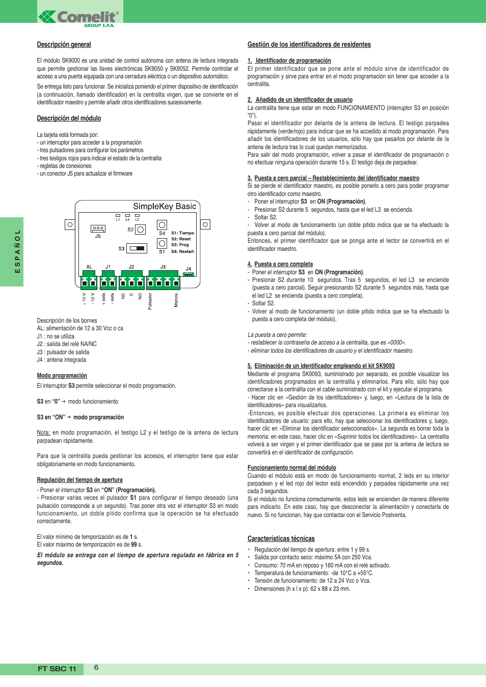 Comelit FT SK9000 User Manual | Page 6 / 12