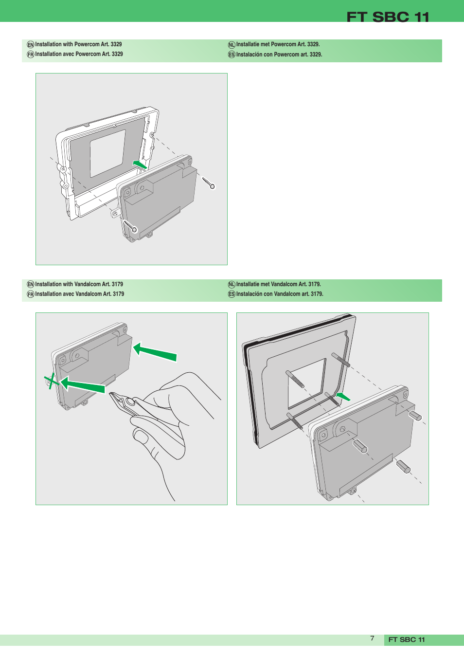 Ft sbc 11 | Comelit FT SK9000 User Manual | Page 7 / 12