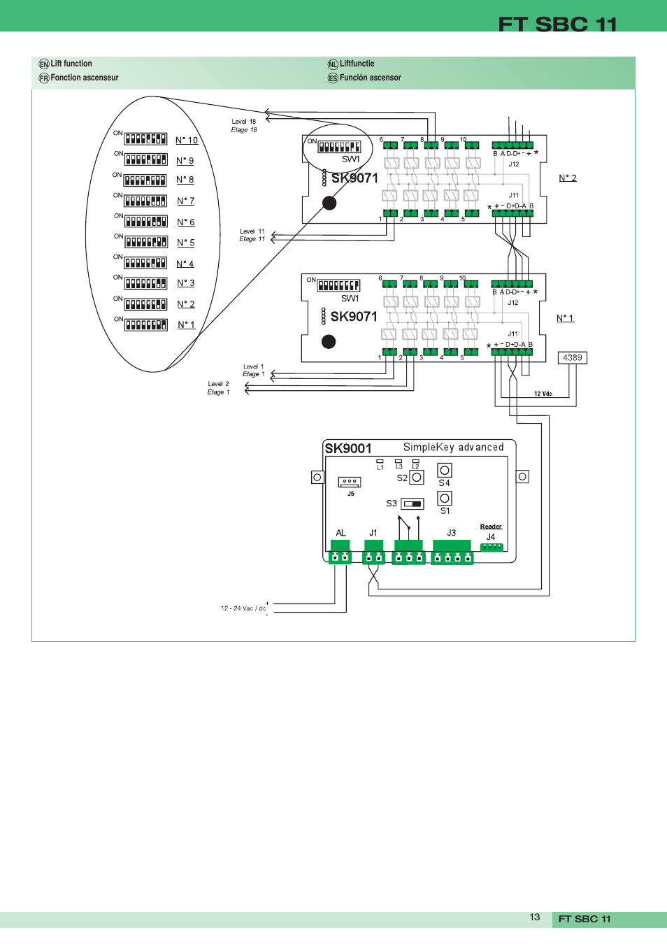 Ft sbc 11 | Comelit FT SK9001 User Manual | Page 13 / 16