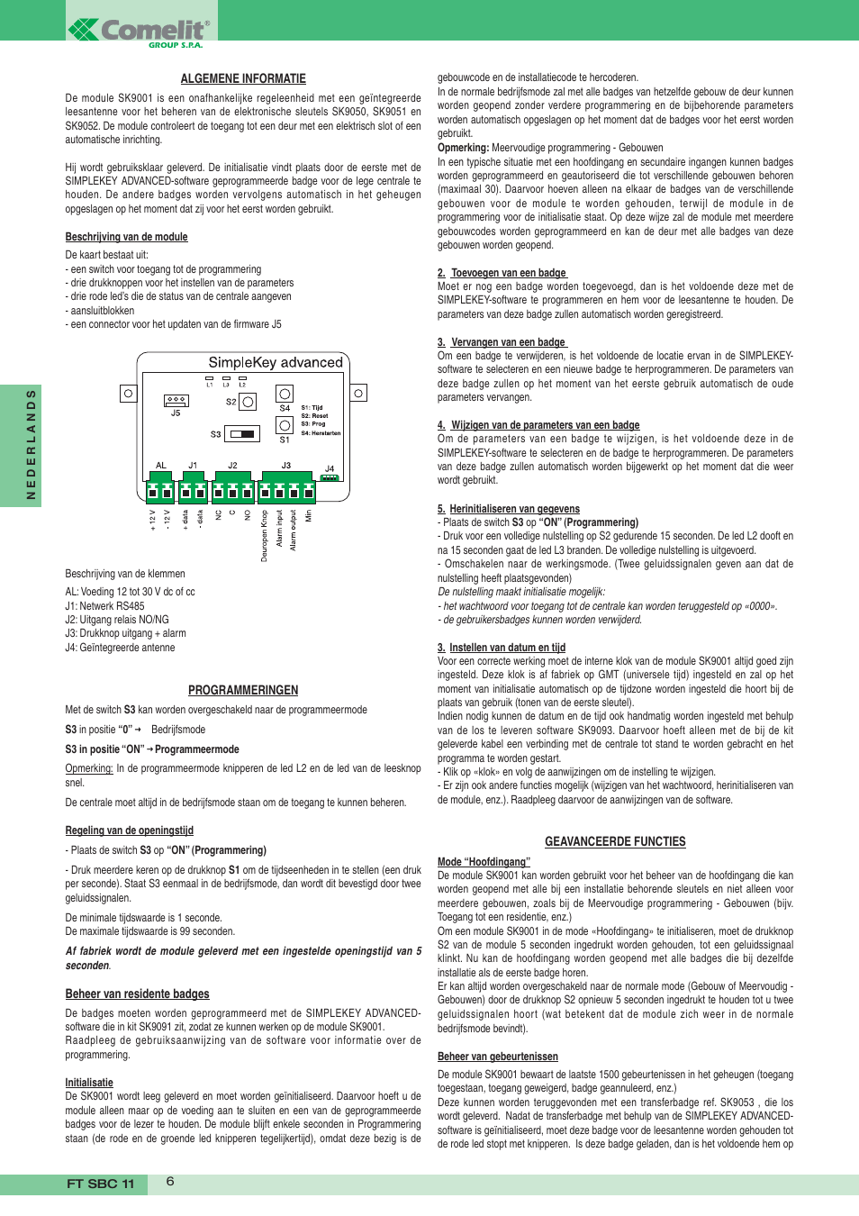 Comelit FT SK9001 User Manual | Page 6 / 16