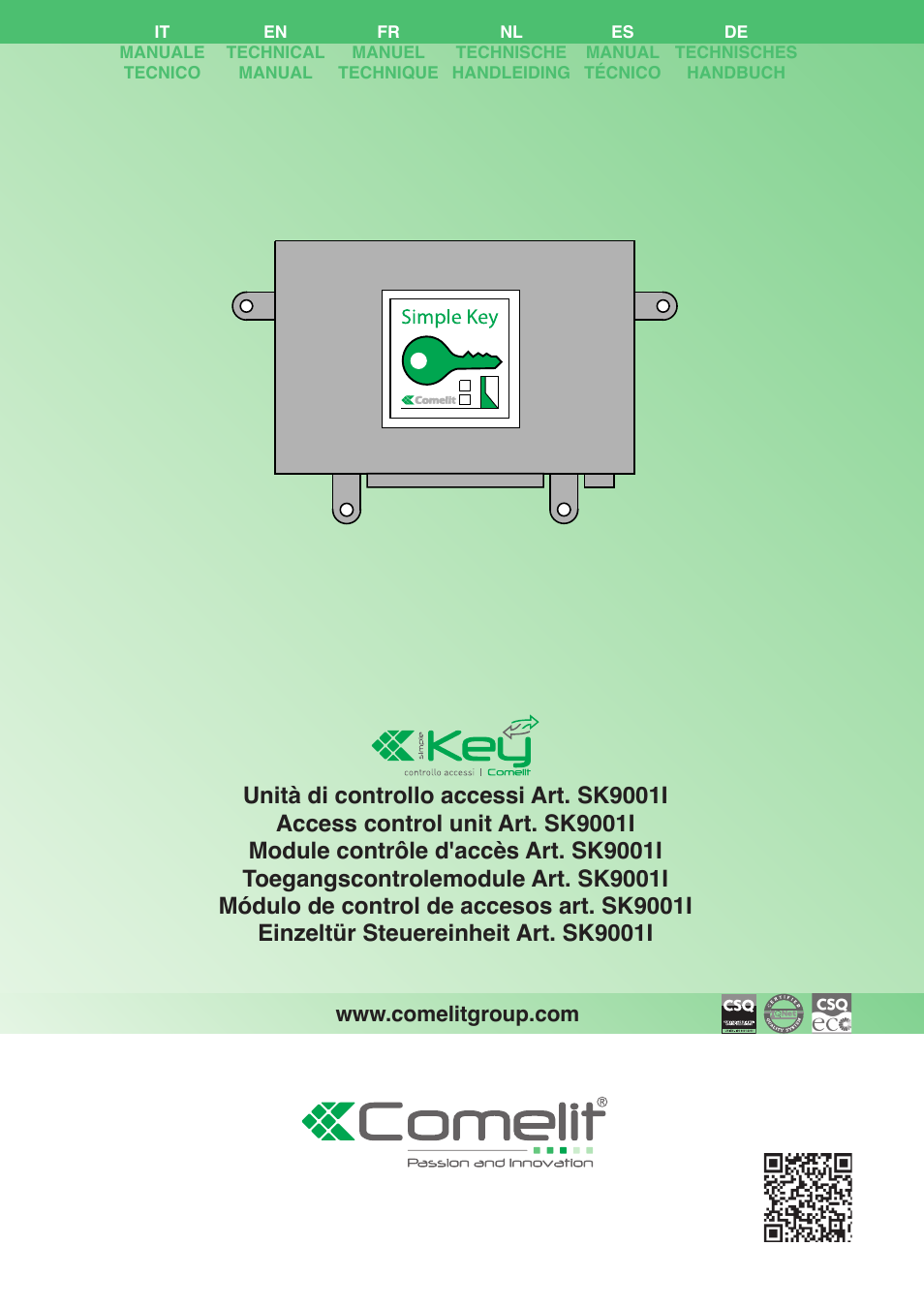 Comelit FT SK9001I User Manual | 20 pages