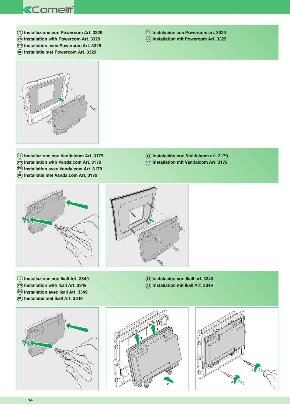 Comelit FT SK9001I User Manual | Page 14 / 20