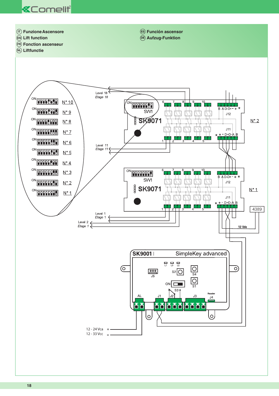 Comelit FT SK9001I User Manual | Page 18 / 20