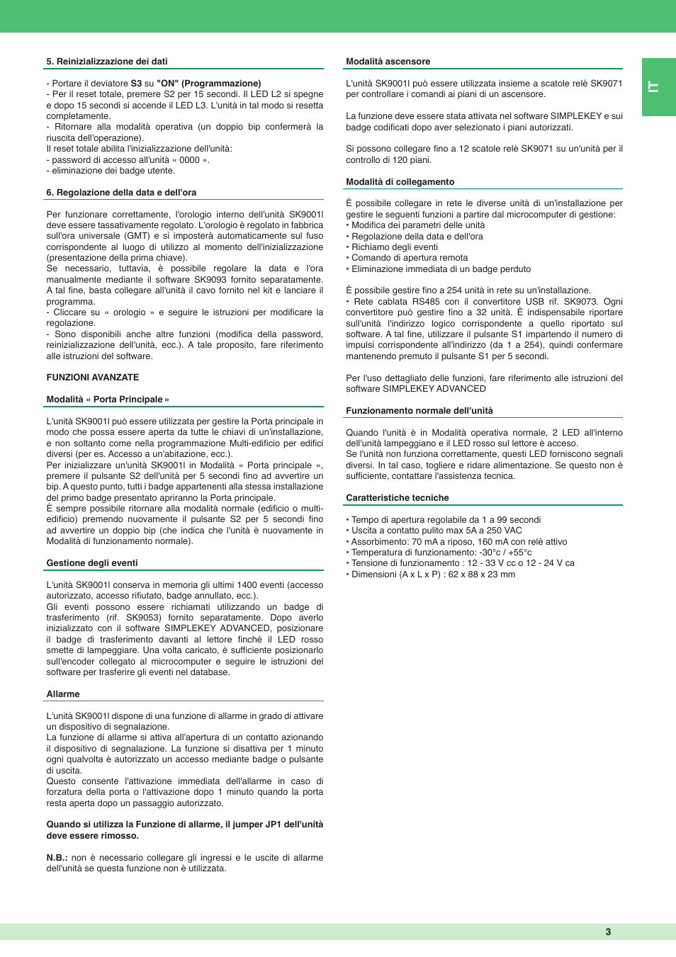 Comelit FT SK9001I User Manual | Page 3 / 20