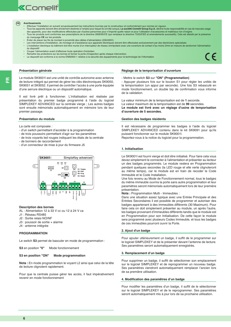 Comelit FT SK9001I User Manual | Page 6 / 20