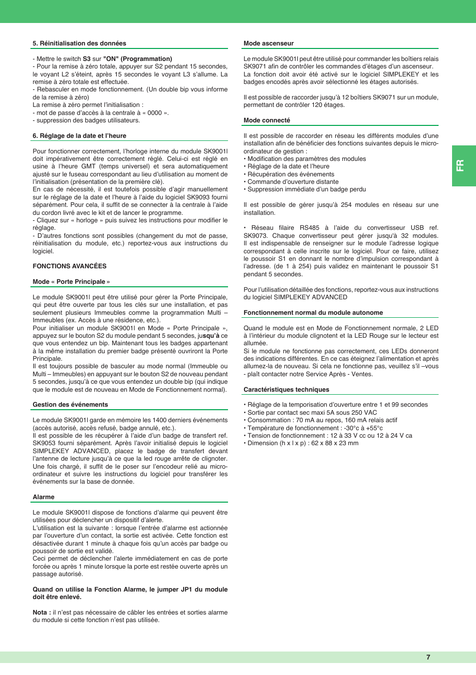 Comelit FT SK9001I User Manual | Page 7 / 20