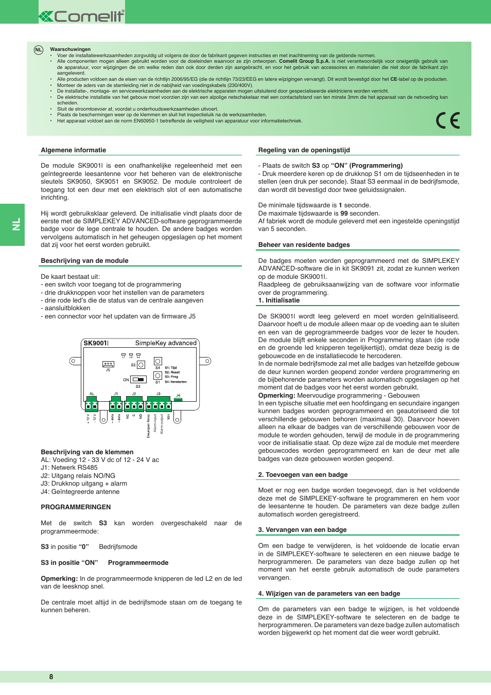 Comelit FT SK9001I User Manual | Page 8 / 20