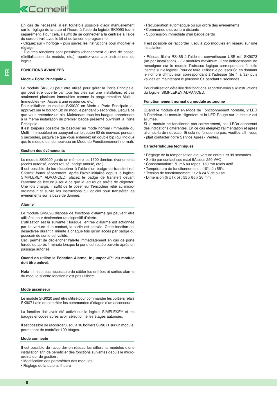 Comelit FT SK9020 User Manual | Page 6 / 16