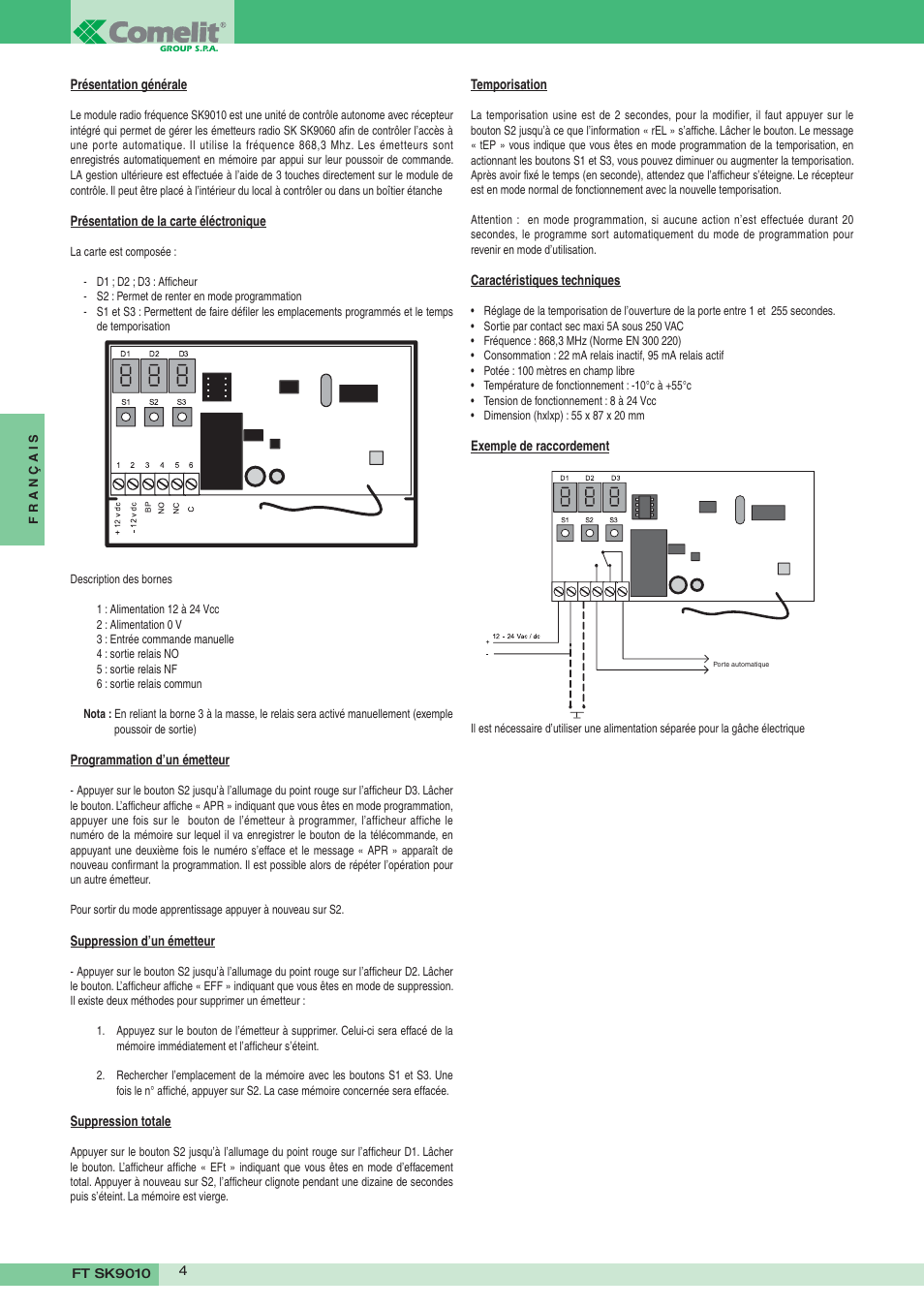 Comelit FT SK9010 User Manual | Page 4 / 8