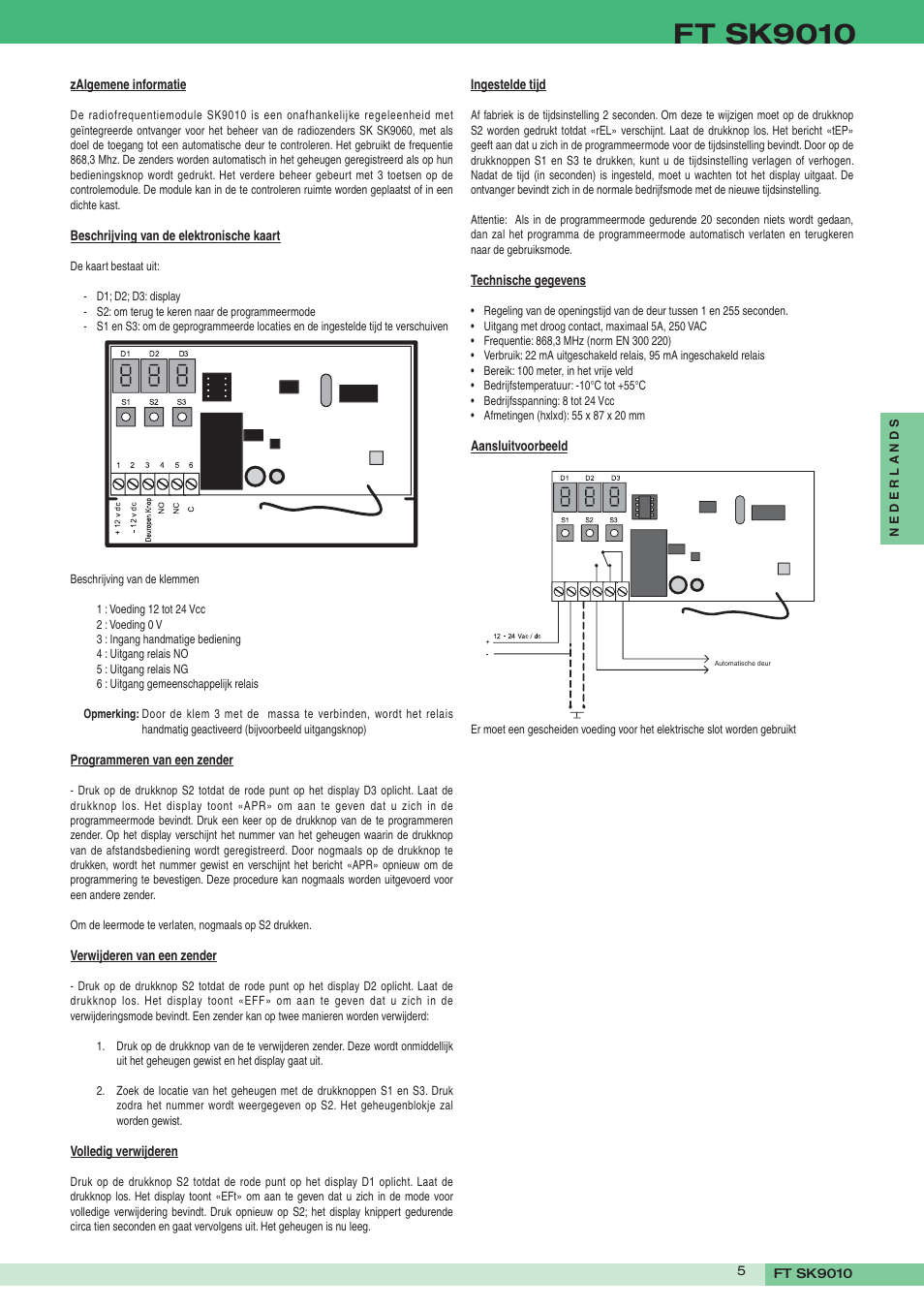 Ft sk9010 | Comelit FT SK9010 User Manual | Page 5 / 8