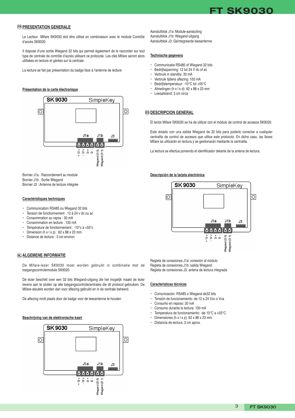 Ft sk9030 | Comelit FT SK9030 User Manual | Page 3 / 4