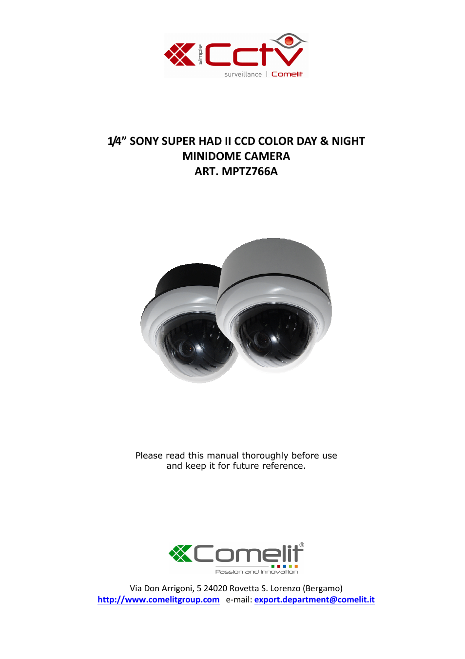 Comelit MPTZ766A User Manual | 40 pages